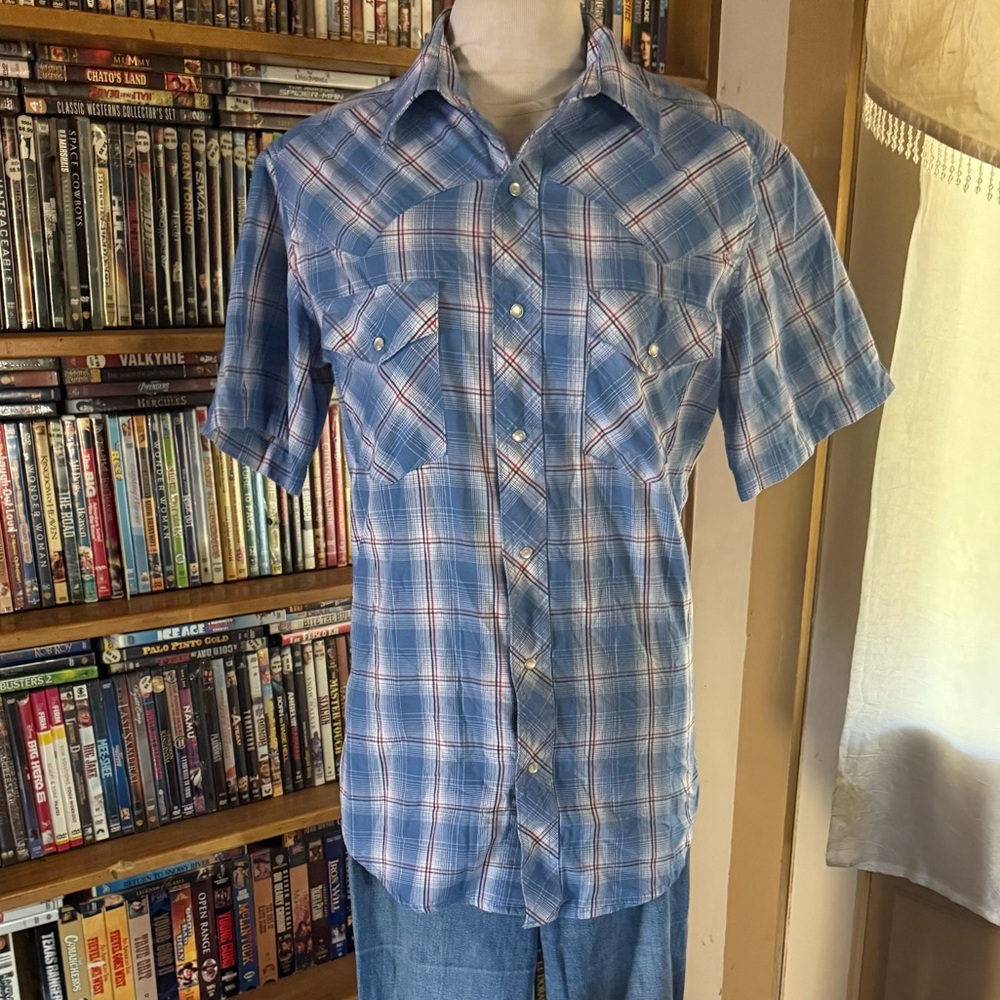 Wrangler Blue Plaid Men's Shirt
